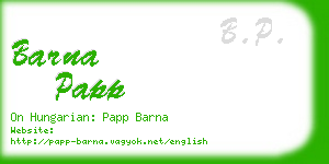 barna papp business card